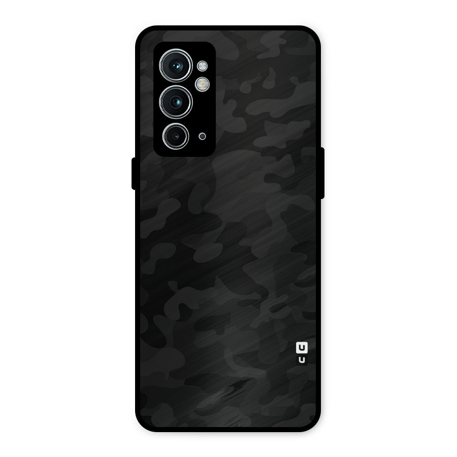 Black Camouflage Metal Back Case for OnePlus 9RT 5G