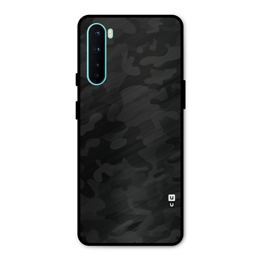 Black Camouflage Metal Back Case for OnePlus Nord