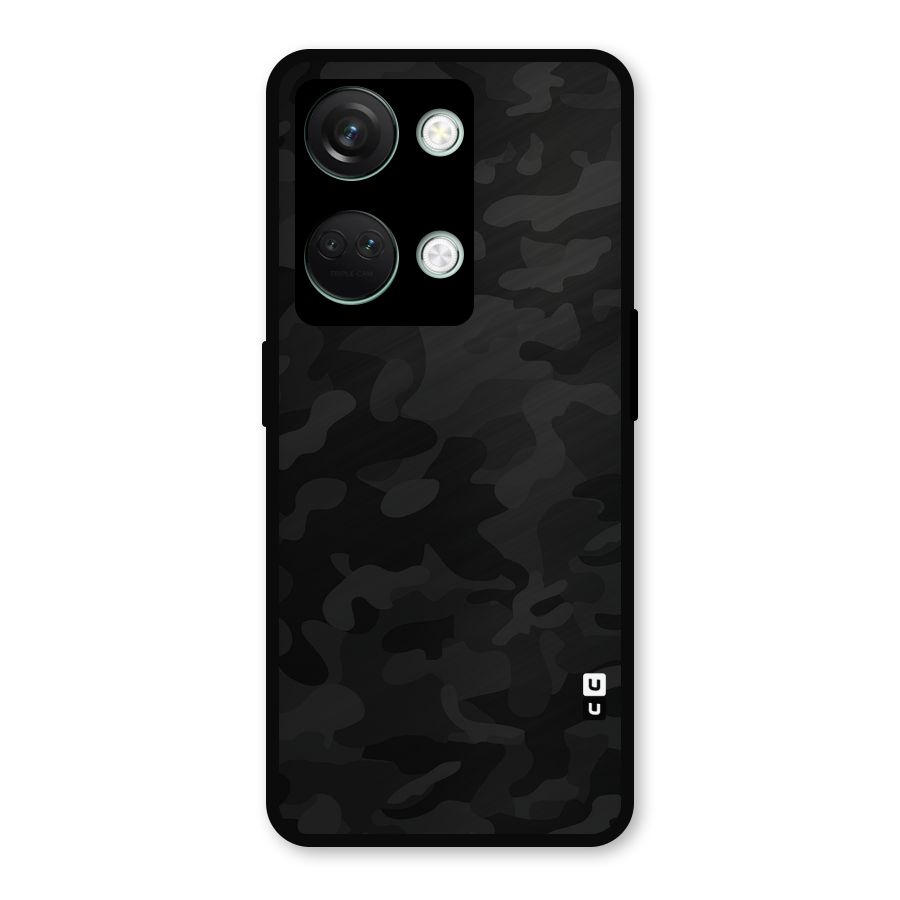 Black Camouflage Metal Back Case for OnePlus Nord 3