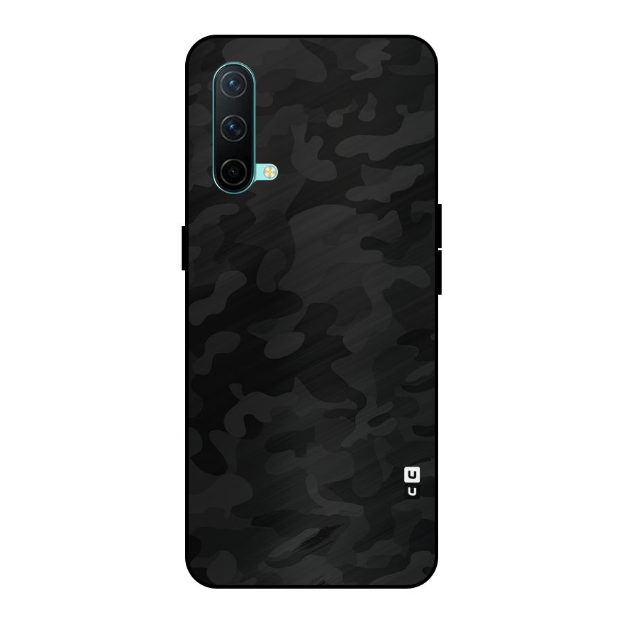 Black Camouflage Metal Back Case for OnePlus Nord CE 5G