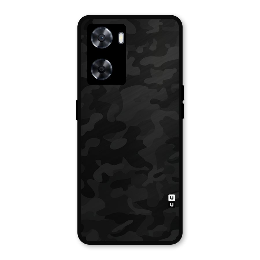 Black Camouflage Metal Back Case for Oppo A77s