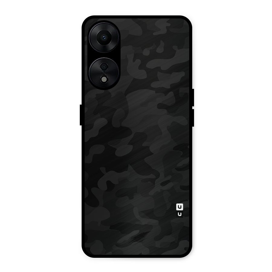 Black Camouflage Metal Back Case for Oppo A78 5G