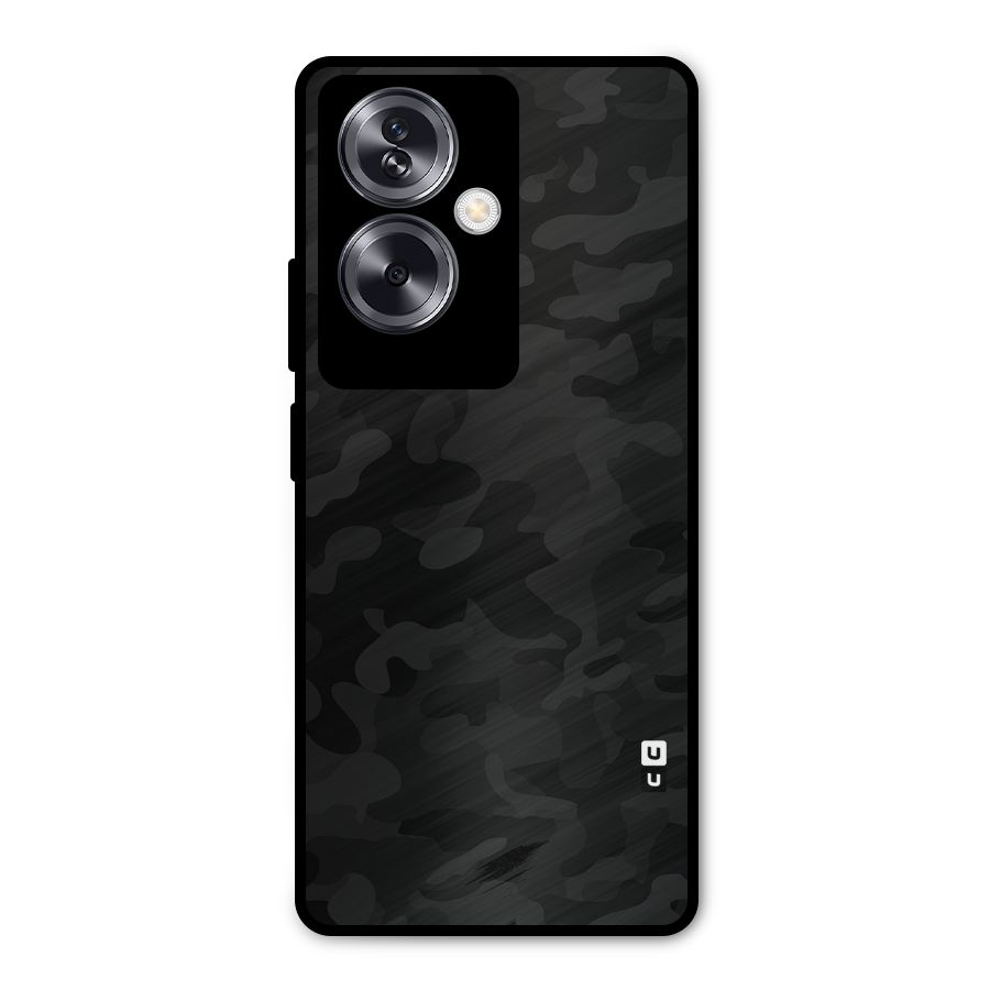 Black Camouflage Metal Back Case for Oppo A79 5G