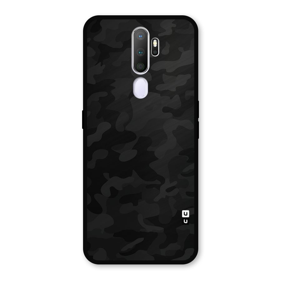 Black Camouflage Metal Back Case for Oppo A9 (2020)