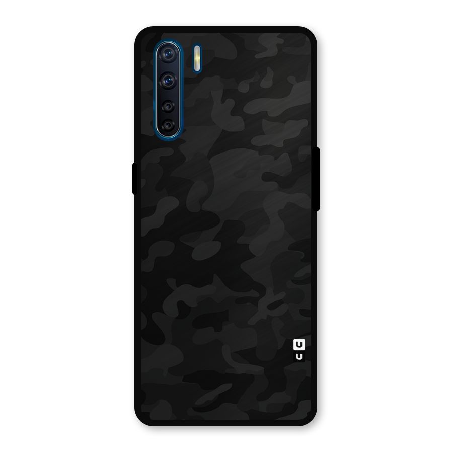 Black Camouflage Metal Back Case for Oppo F15