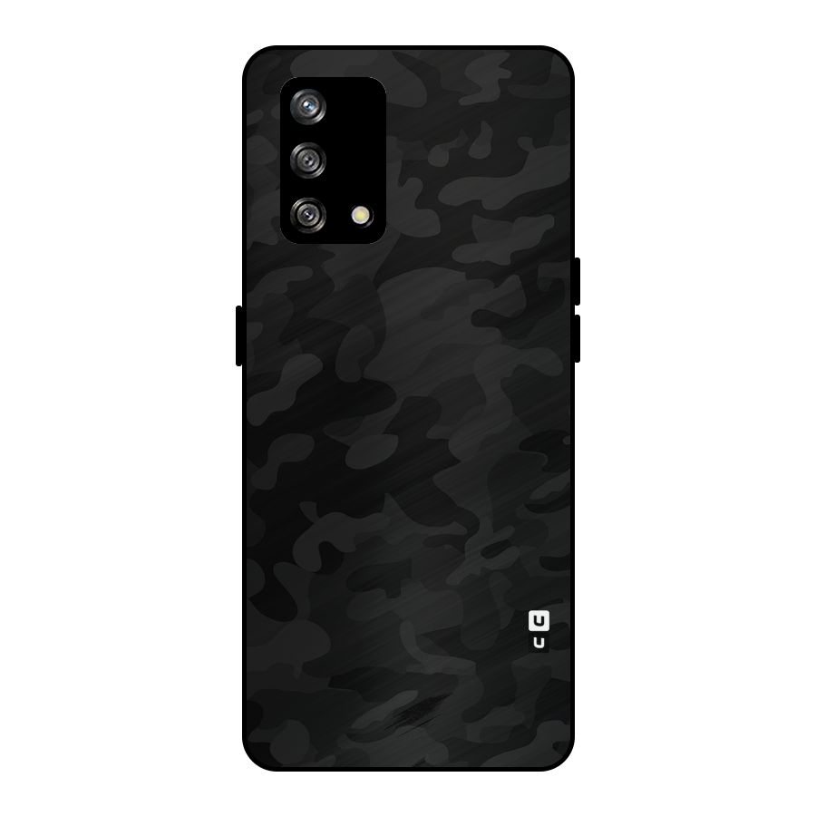 Black Camouflage Metal Back Case for Oppo F19