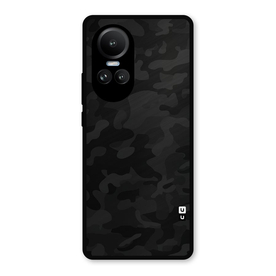 Black Camouflage Metal Back Case for Oppo Reno10 Pro
