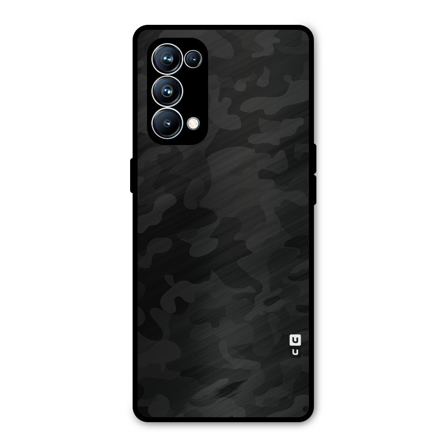 Black Camouflage Metal Back Case for Oppo Reno5 Pro 5G