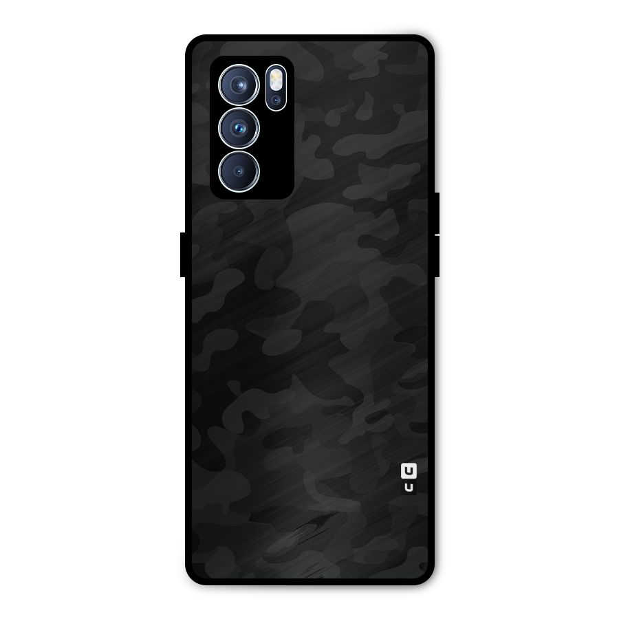 Black Camouflage Metal Back Case for Oppo Reno6 Pro 5G