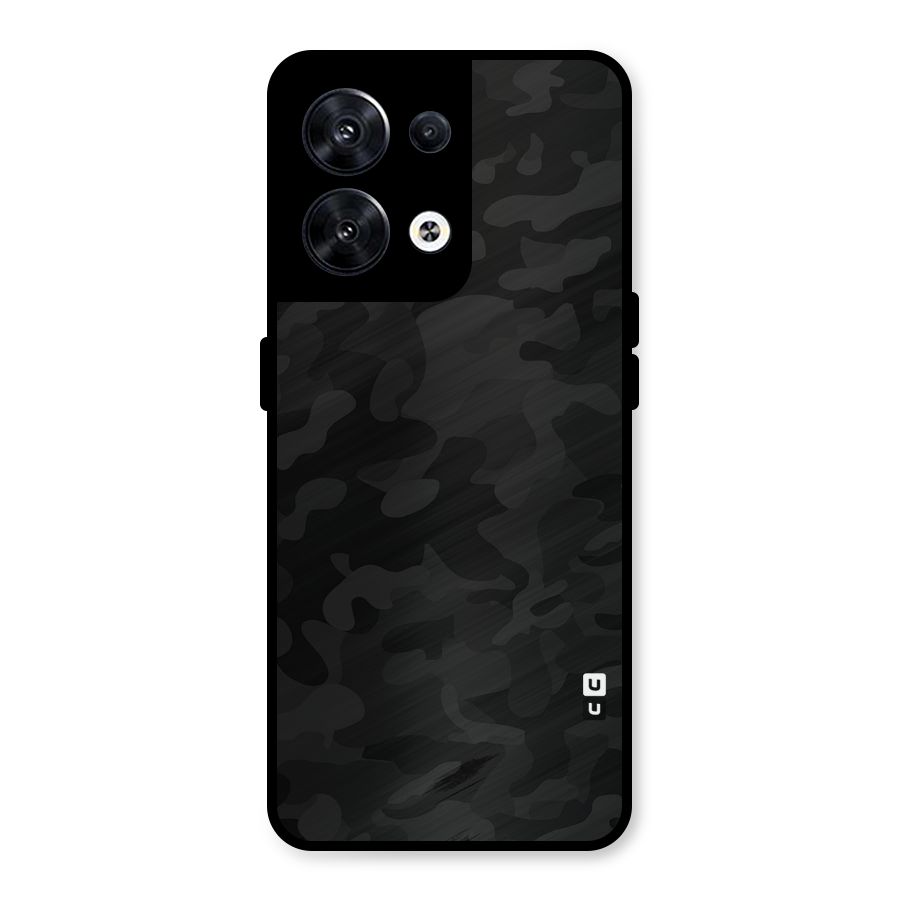 Black Camouflage Metal Back Case for Oppo Reno8 5G