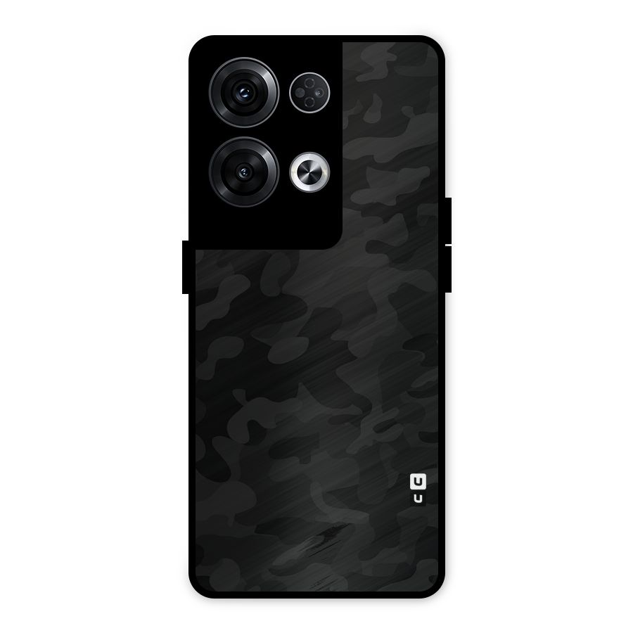 Black Camouflage Metal Back Case for Oppo Reno8 Pro 5G