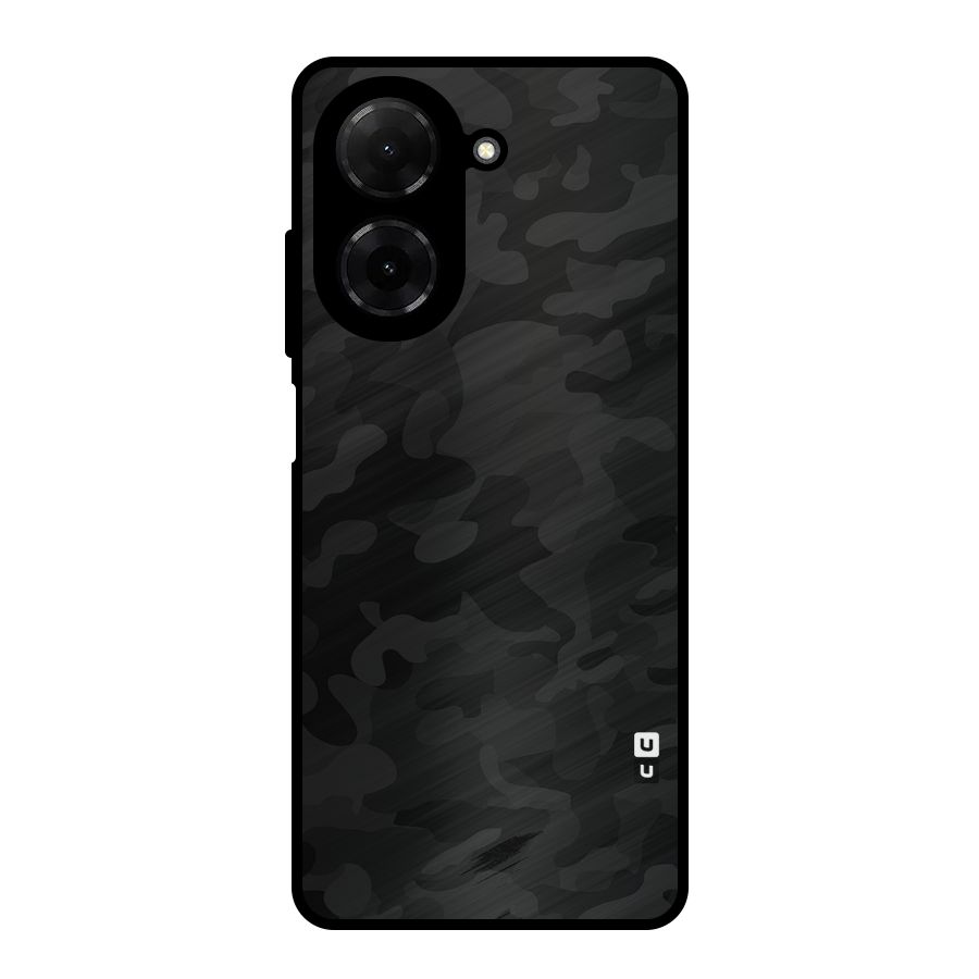 Black Camouflage Metal Back Case for Poco C71