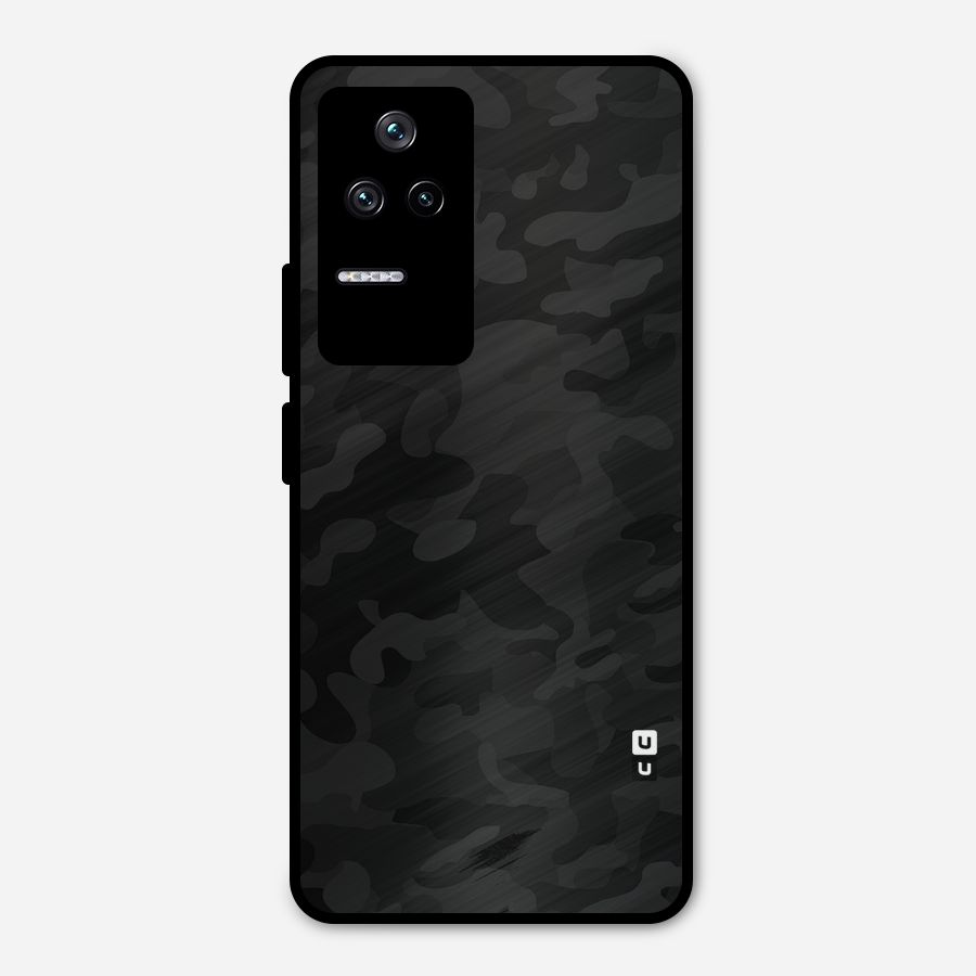 Black Camouflage Metal Back Case for Poco F4 5G