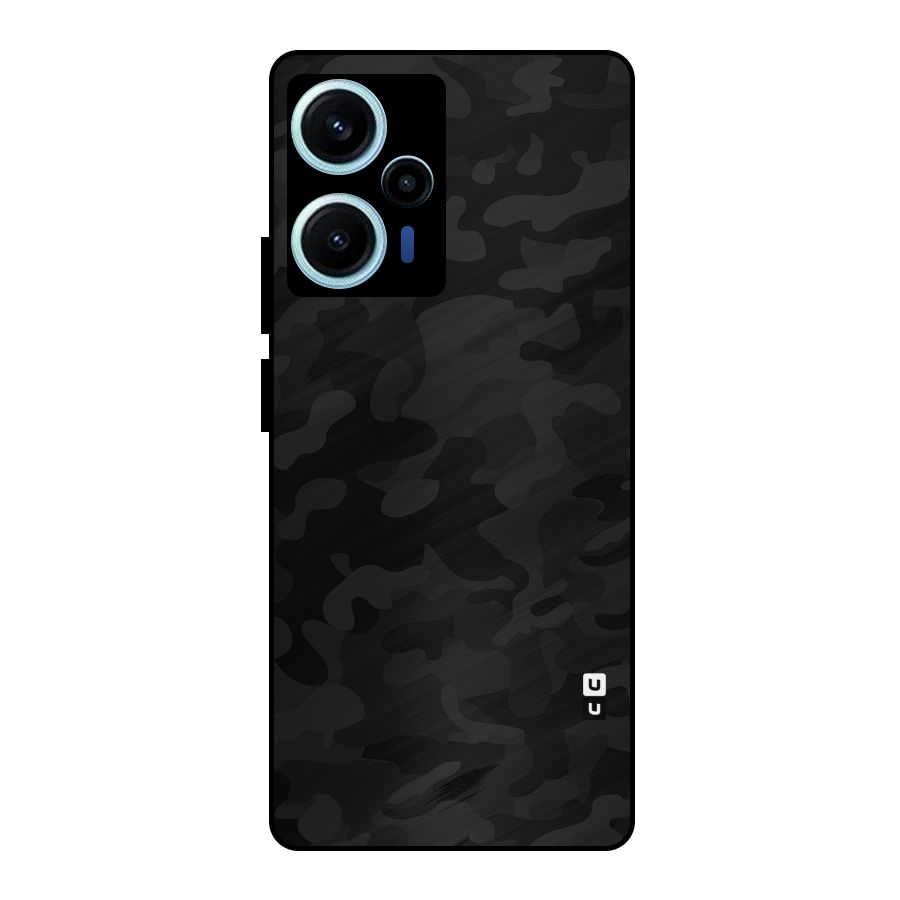 Black Camouflage Metal Back Case for Poco F5