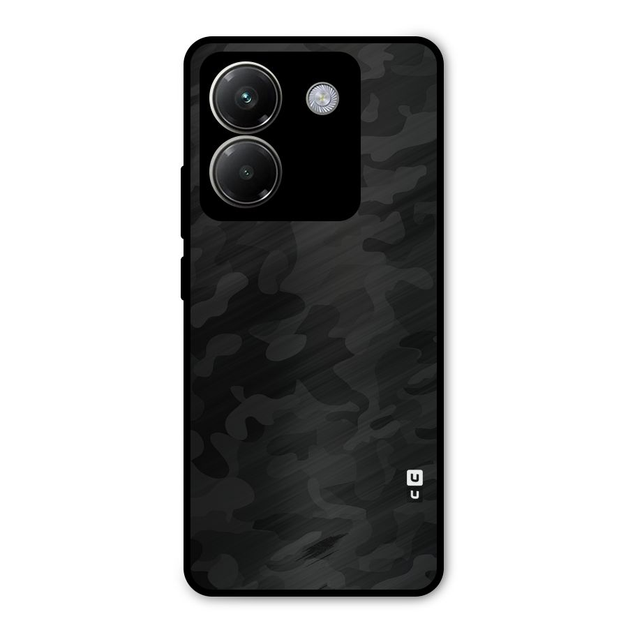 Black Camouflage Metal Back Case for Poco M7 Pro 5G