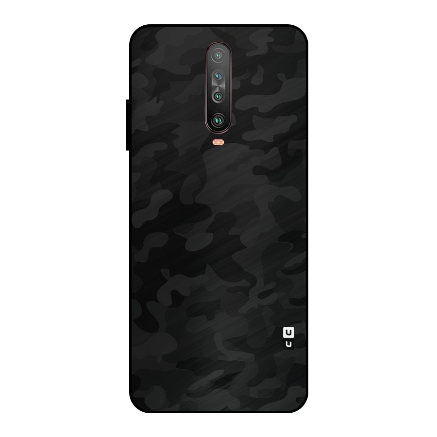Black Camouflage Metal Back Case for Poco X2