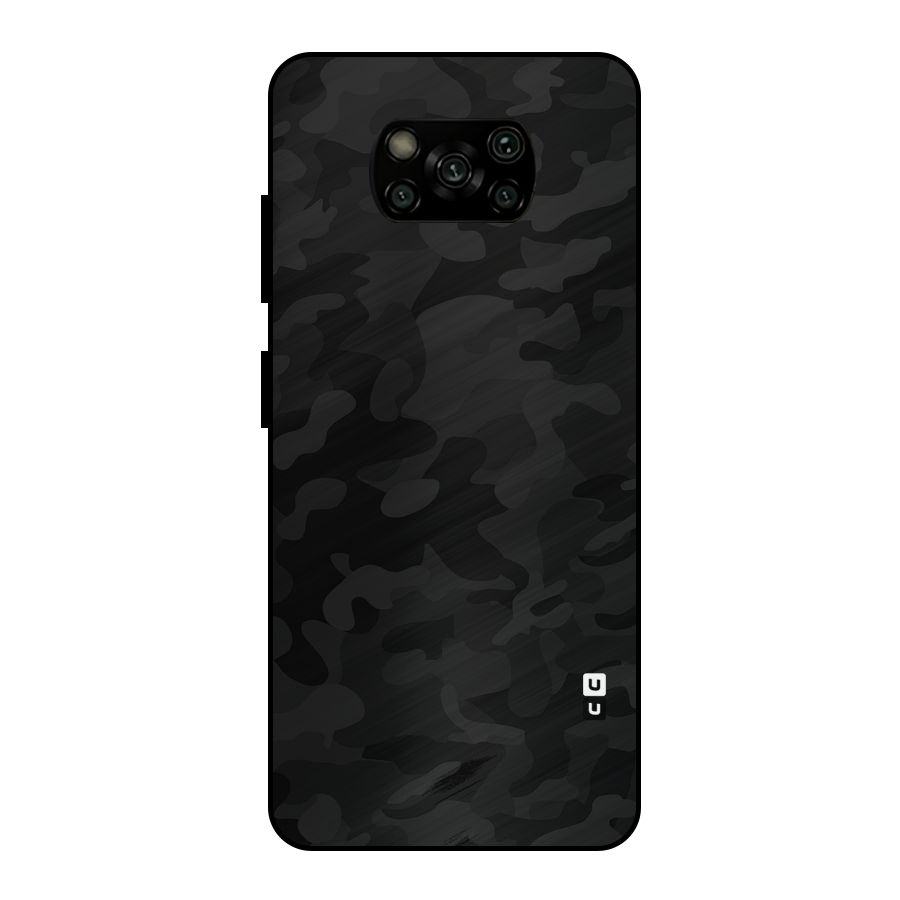Black Camouflage Metal Back Case for Poco X3