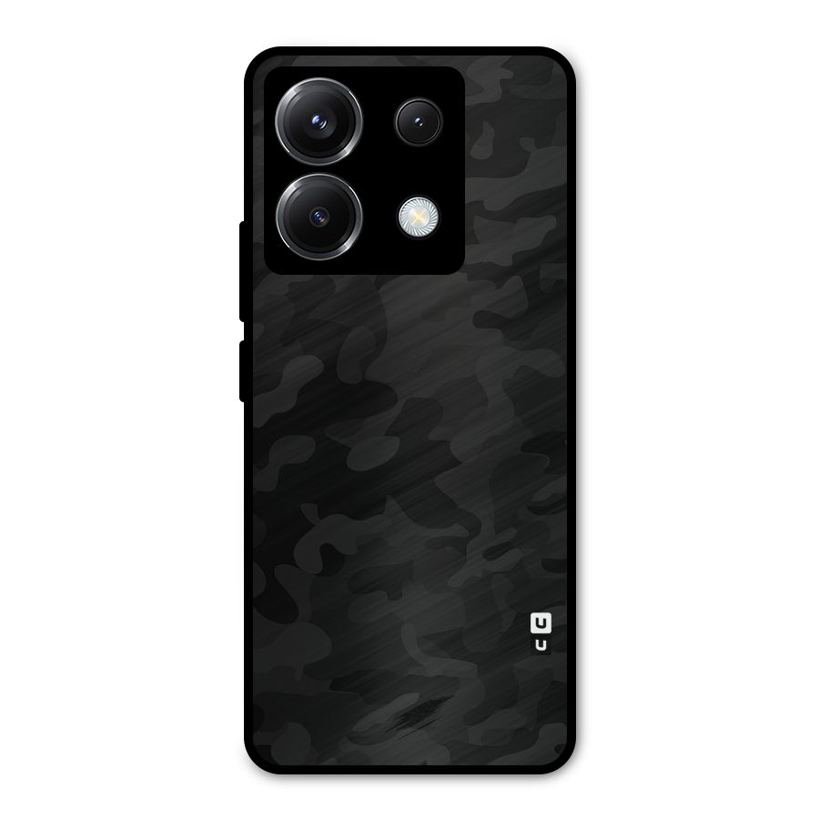 Black Camouflage Metal Back Case for Poco X6