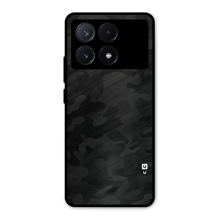 Black Camouflage Metal Back Case for Poco X6 Pro