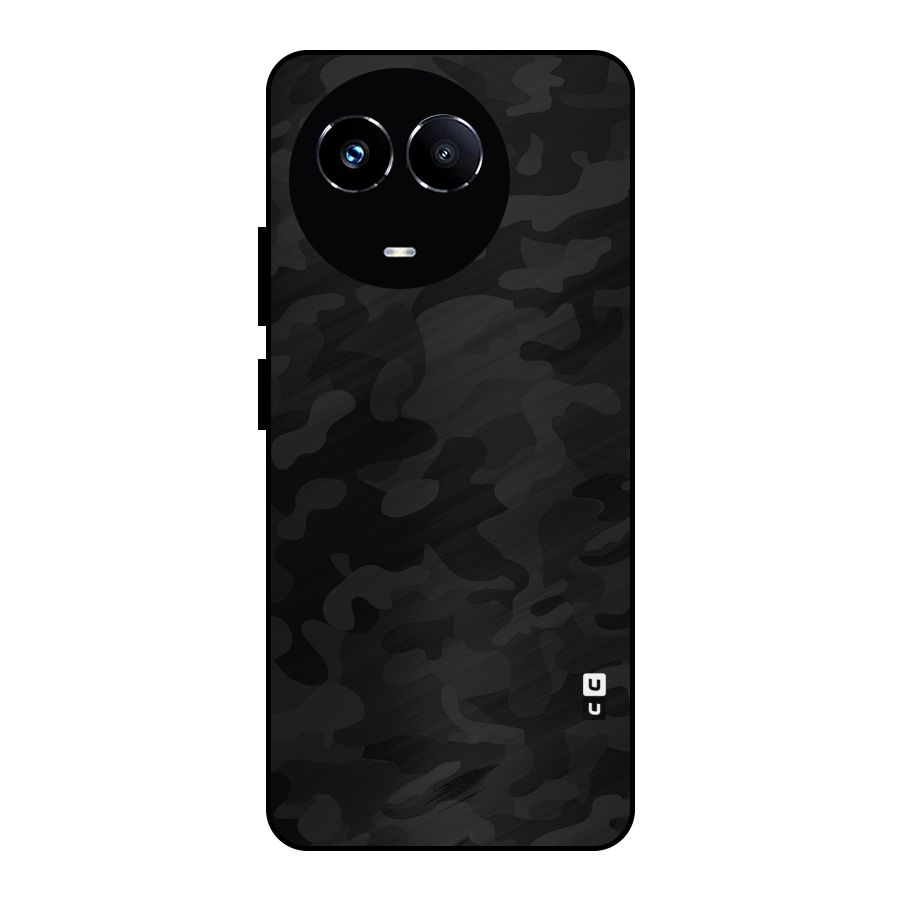 Black Camouflage Metal Back Case for Realme 11X
