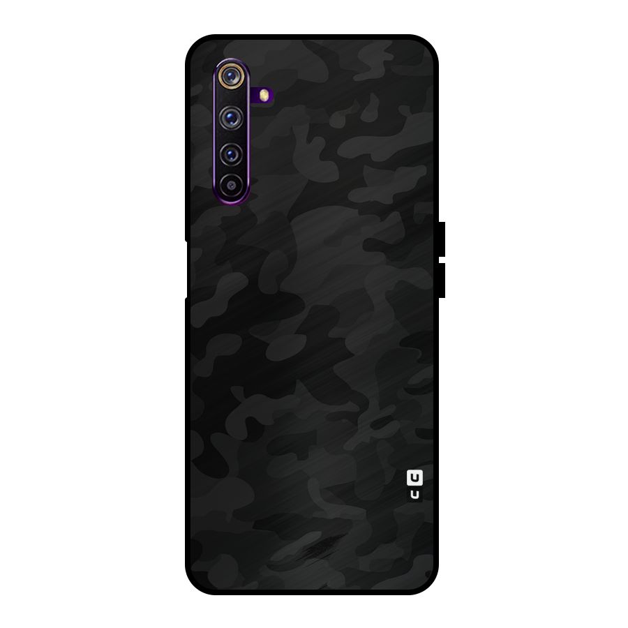 Black Camouflage Metal Back Case for Realme 6 Pro
