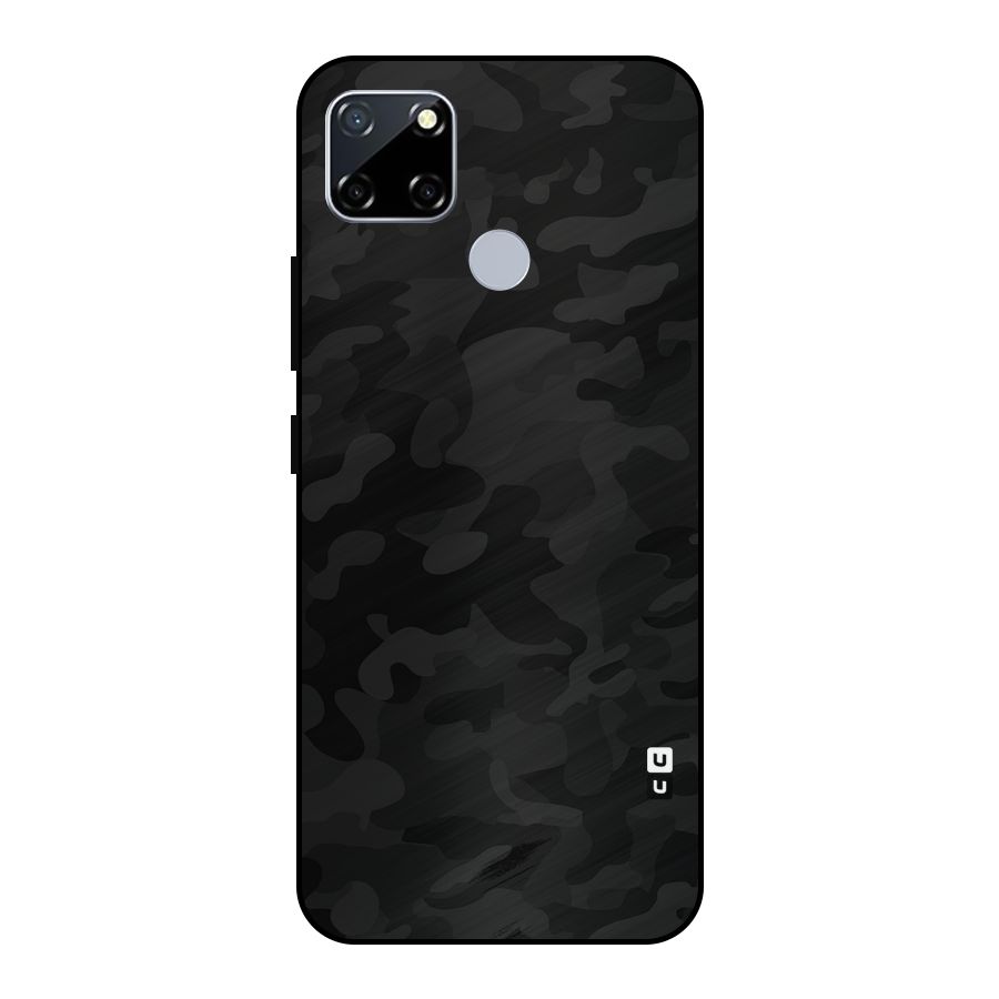 Black Camouflage Metal Back Case for Realme Narzo 30A