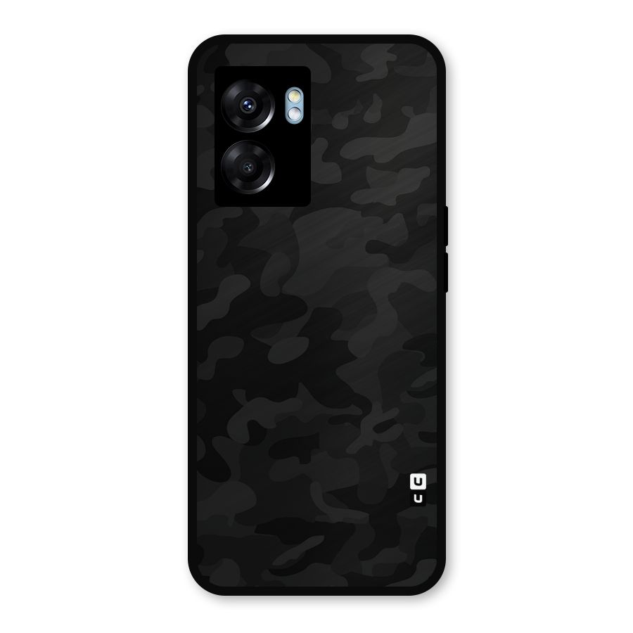 Black Camouflage Metal Back Case for Realme Narzo 50 5G