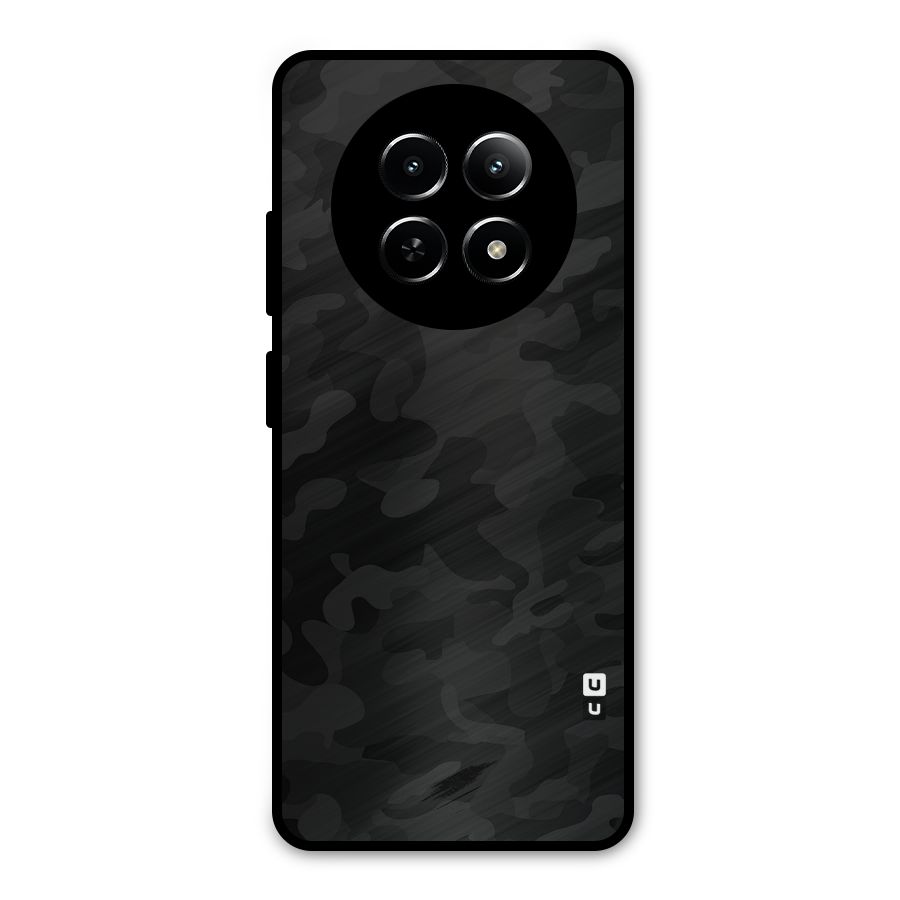 Black Camouflage Metal Back Case for Realme Narzo 70x 5G