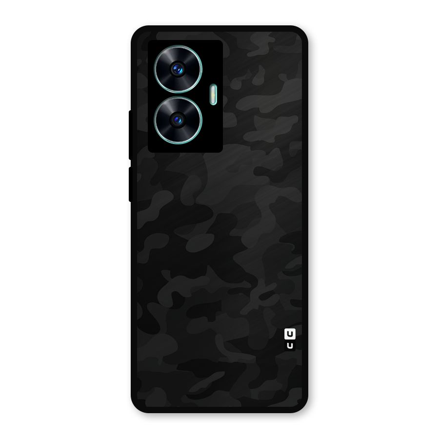 Black Camouflage Metal Back Case for Realme Narzo N55
