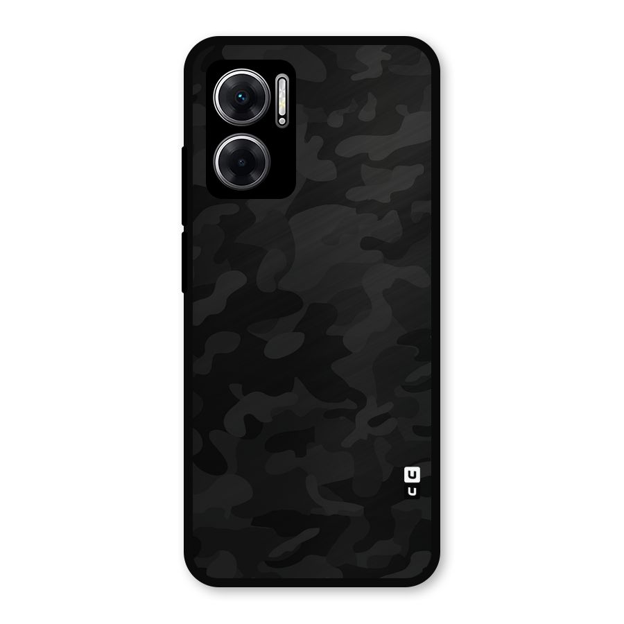 Black Camouflage Metal Back Case for Redmi 11 Prime 5G