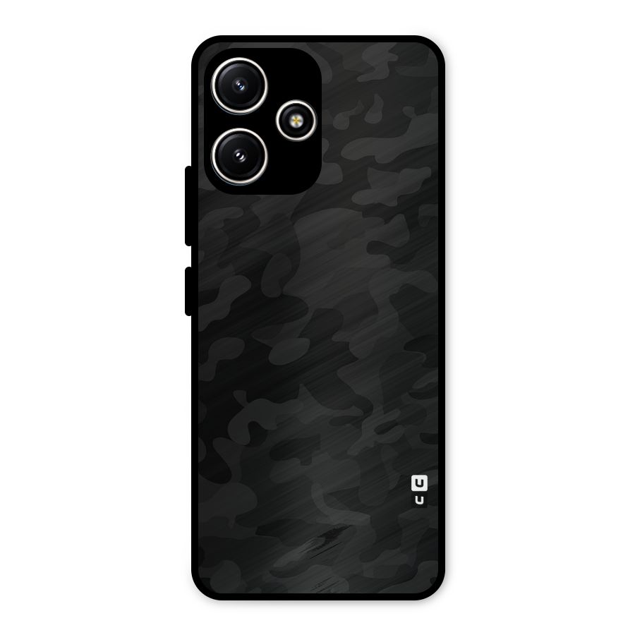 Black Camouflage Metal Back Case for Redmi 12 5G