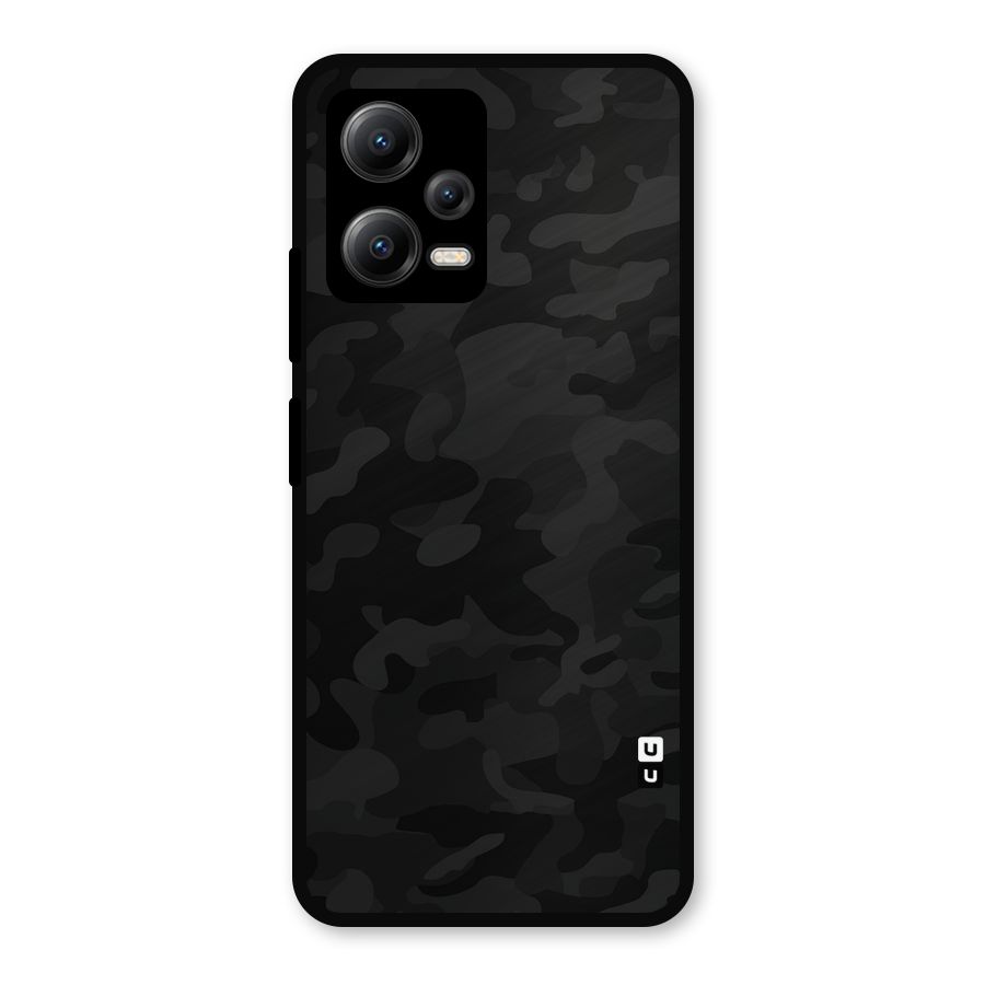 Black Camouflage Metal Back Case for Redmi Note 12 5G