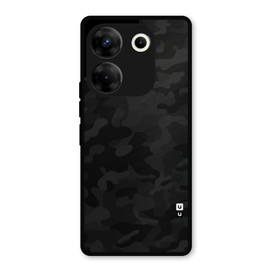 Black Camouflage Metal Back Case for Tecno Camon 20 Pro