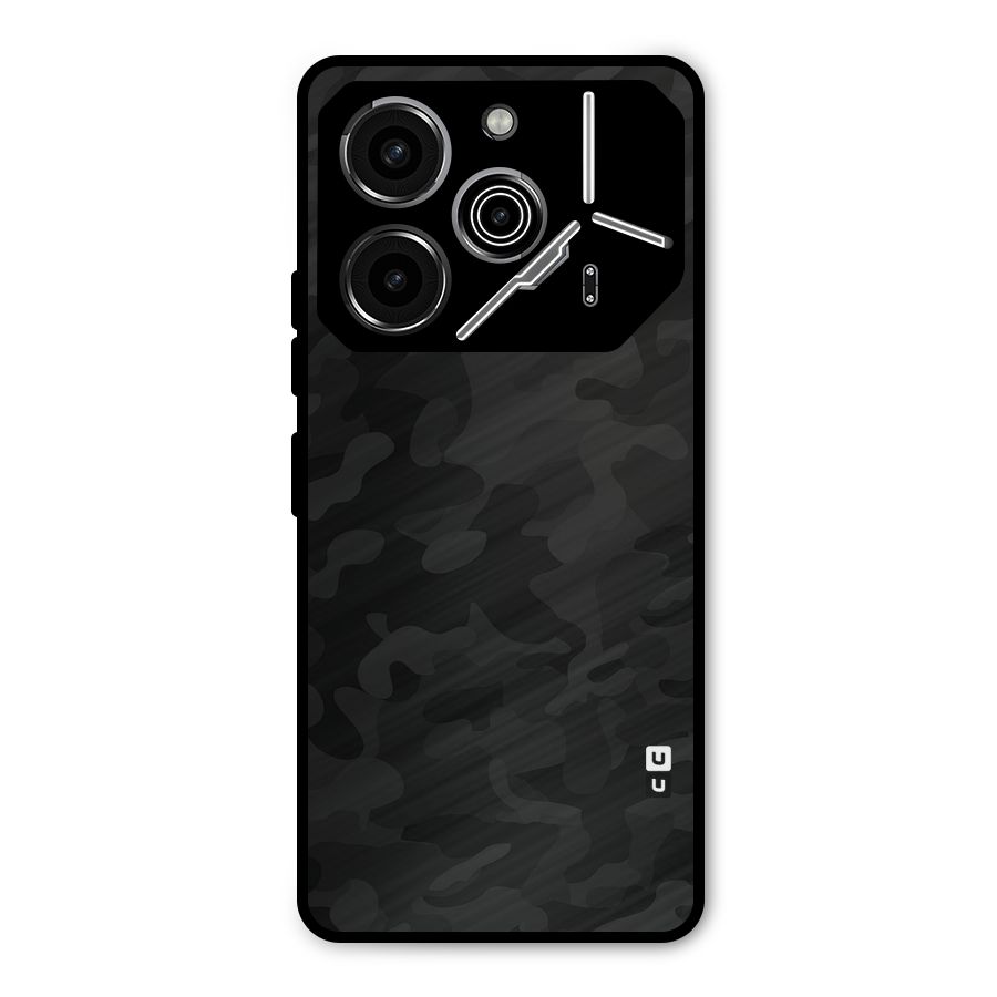 Black Camouflage Metal Back Case for Tecno Pova 6 Pro