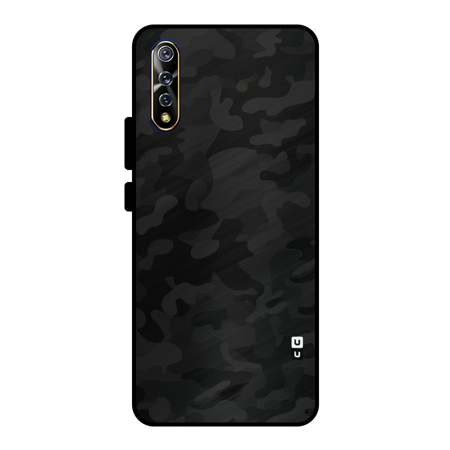 Black Camouflage Metal Back Case for Vivo S1