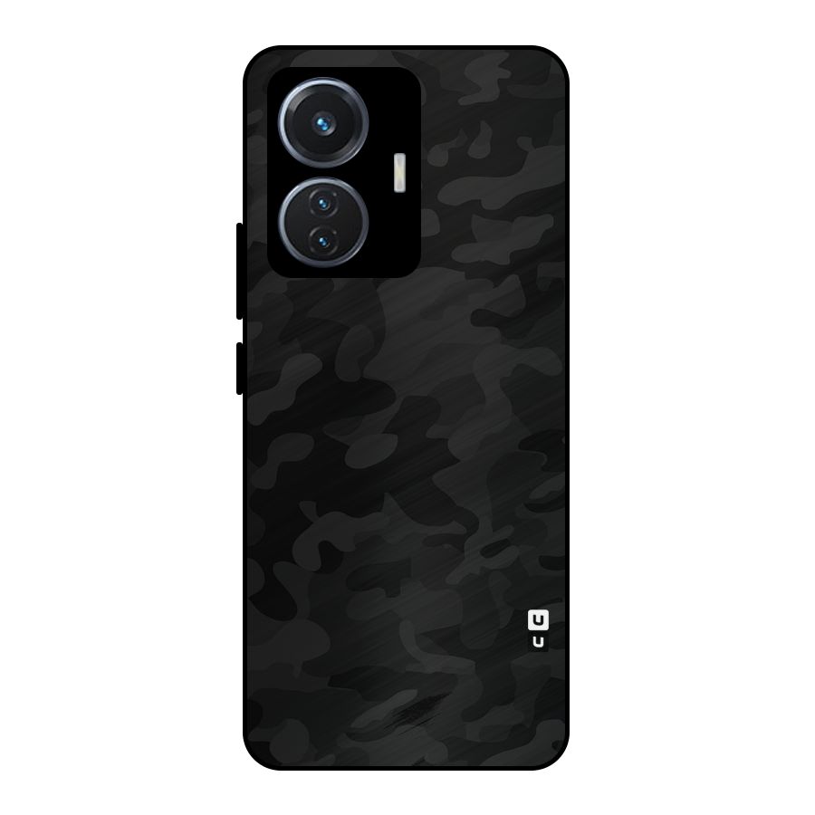 Black Camouflage Metal Back Case for Vivo T1 44W