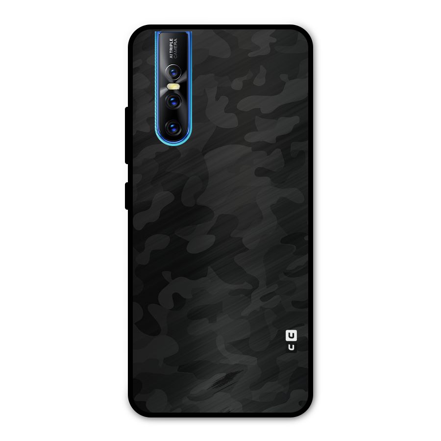 Black Camouflage Metal Back Case for Vivo V15 Pro