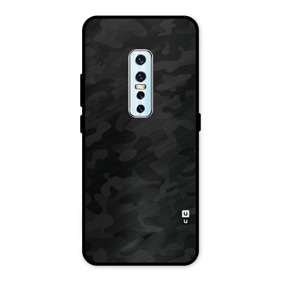 Black Camouflage Metal Back Case for Vivo V17 Pro