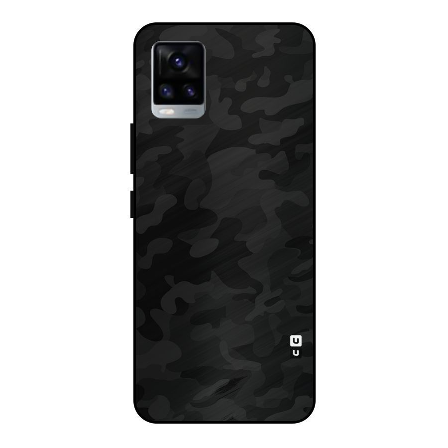 Black Camouflage Metal Back Case for Vivo V20