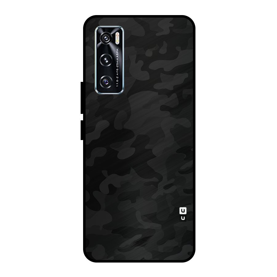 Black Camouflage Metal Back Case for Vivo V20 SE