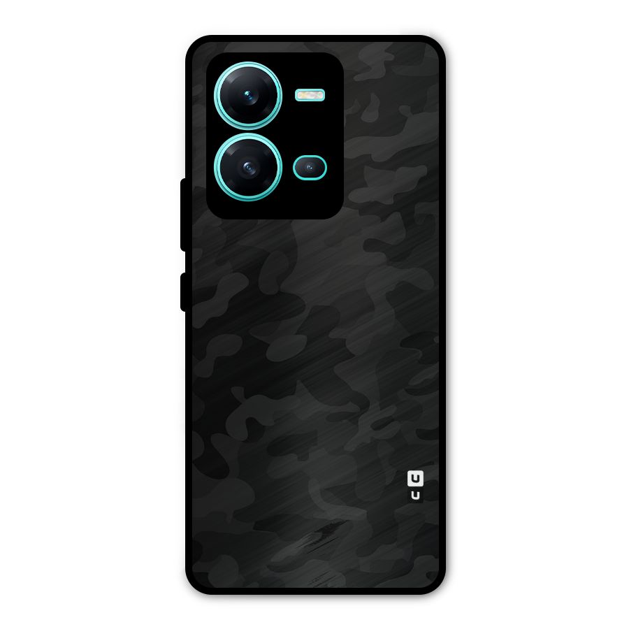 Black Camouflage Metal Back Case for Vivo V25