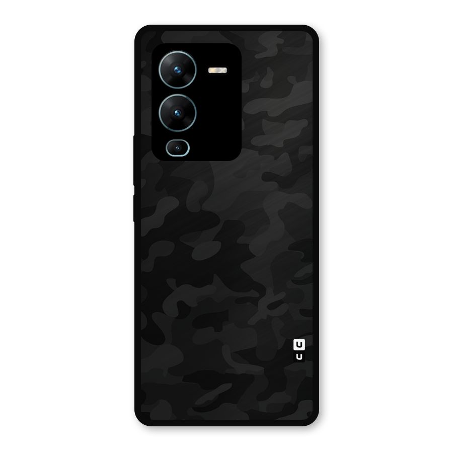 Black Camouflage Metal Back Case for Vivo V25 Pro