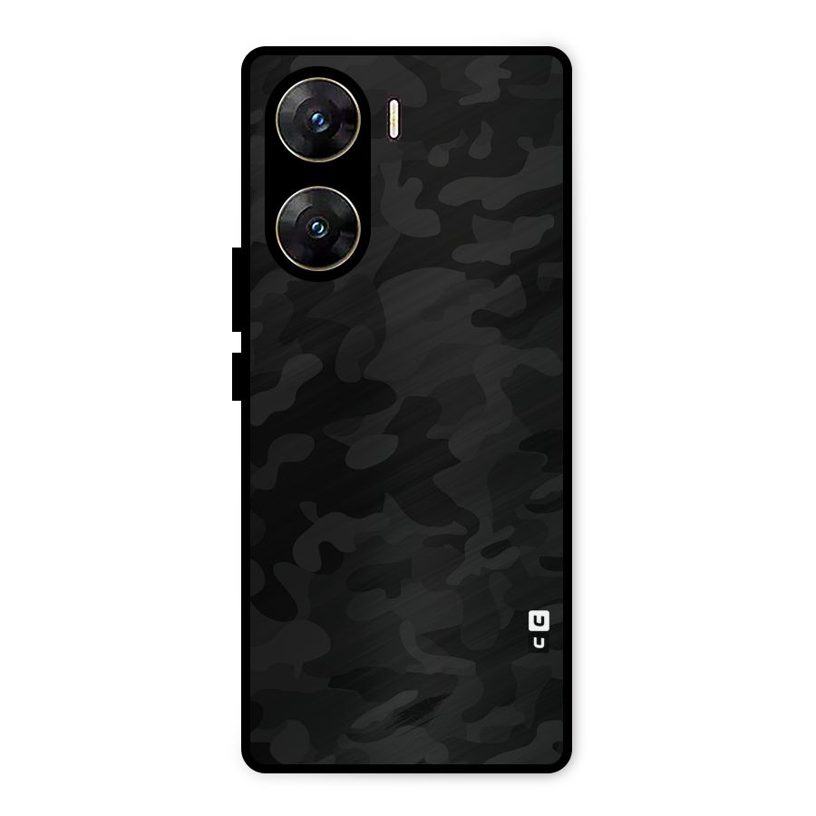 Black Camouflage Metal Back Case for Vivo V29e