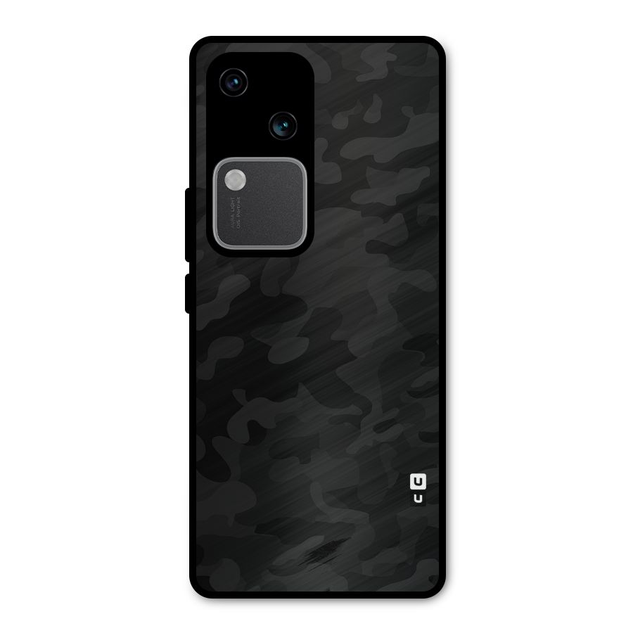 Black Camouflage Metal Back Case for Vivo V30