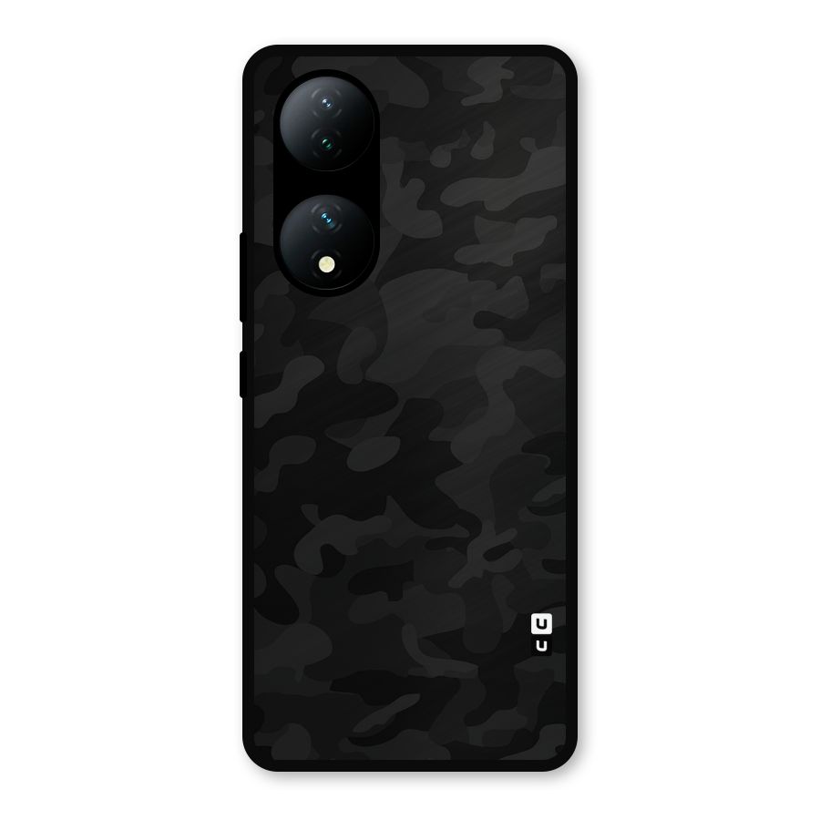 Black Camouflage Metal Back Case for Vivo Y100a