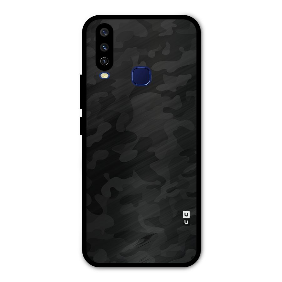 Black Camouflage Metal Back Case for Vivo Y15