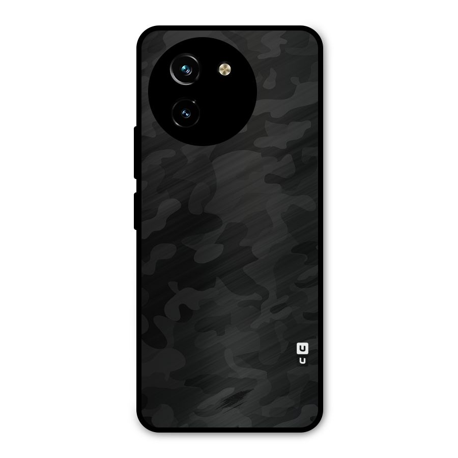Black Camouflage Metal Back Case for Vivo Y200i