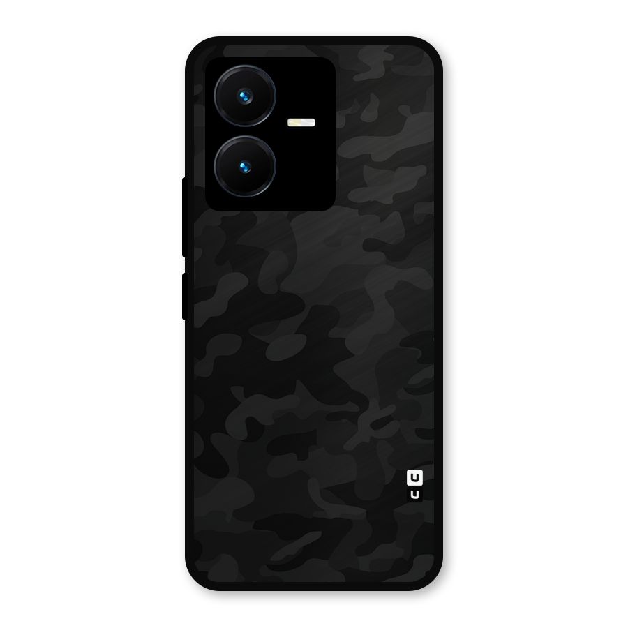 Black Camouflage Metal Back Case for Vivo Y22