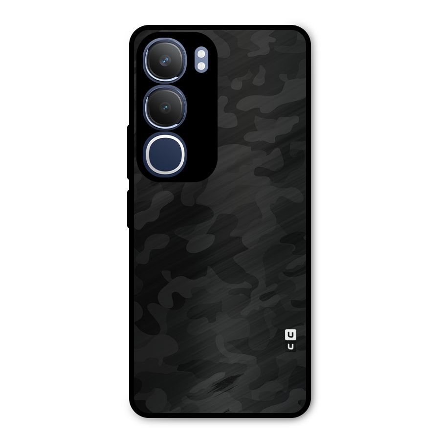 Black Camouflage Metal Back Case for Vivo Y29