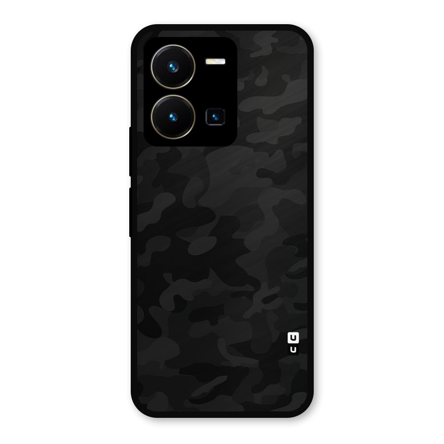 Black Camouflage Metal Back Case for Vivo Y35